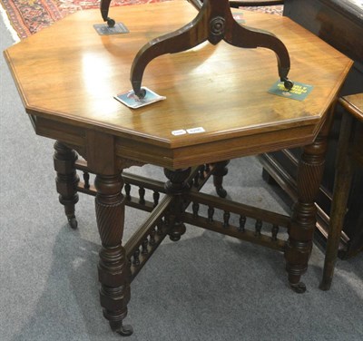 Lot 6296 - A Victorian mahogany centre table, the octagonal top over four spiral reeded baluster legs,...