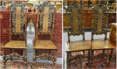 Lot 6299 - A set of four 17th century style chairs