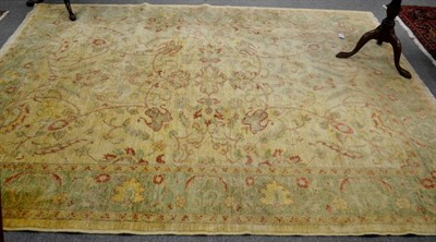 Lot 6306 - Ziegler design carpet, North Afghanistan, the ivory field of palmettes and scrolling vines enclosed