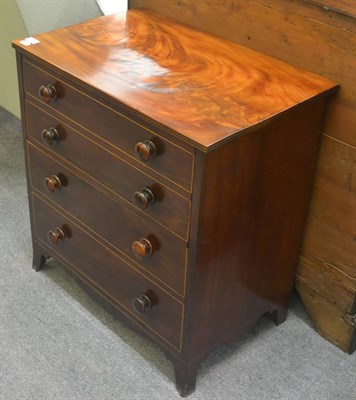 Lot 6310 - Small mahogany commode with faux drawers