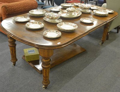 Lot 6311 - Victorian oak extending dining table