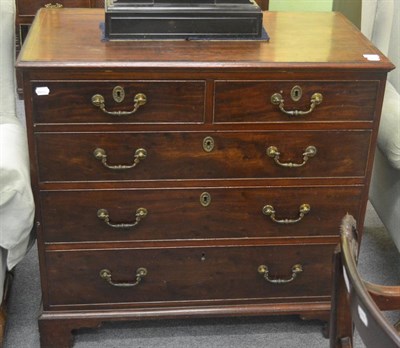 Lot 6313 - Georgian mahogany inlaid four height chest of drawers