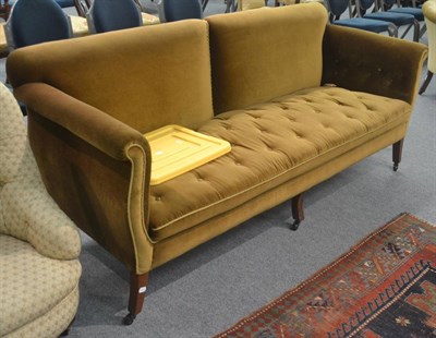 Lot 6328 - Large Victorian upholstered settee with rosewood legs