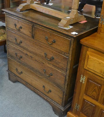 Lot 6345 - Georgian style oak four height chest of drawers