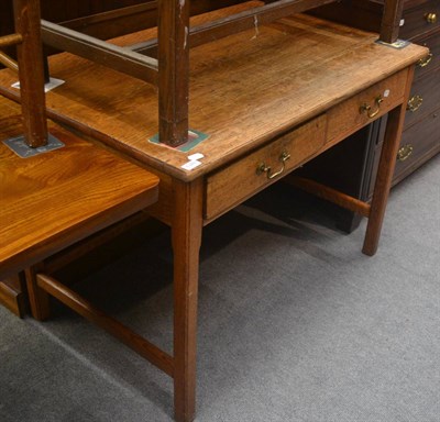 Lot 6349 - Light oak 19th century two drawer side table