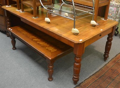 Lot 6359 - Table Kauri pine top from Queensland with a Tasmanian blackwood base (with two leaves)