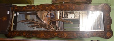 Lot 6376 - A marquetry inlaid mirror