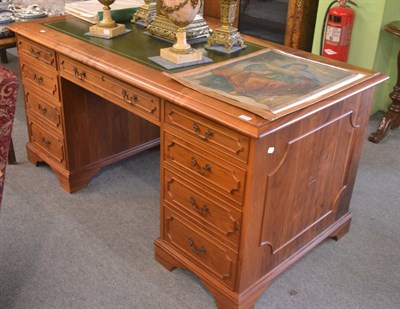 Lot 6379 - Modern American walnut pedestal desk, made by David Hunter of Bentham