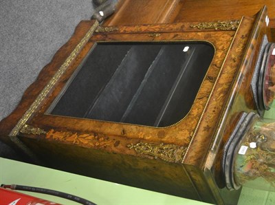 Lot 6384 - Burr walnut glazed pier cabinet with inlaid and gilt decoration