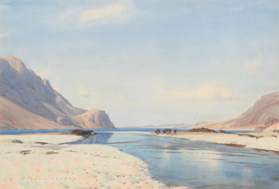Lot 22 - William Heaton Cooper (1903-1995)   "The River Liza and Ennerdale Water "  Signed, watercolour,...