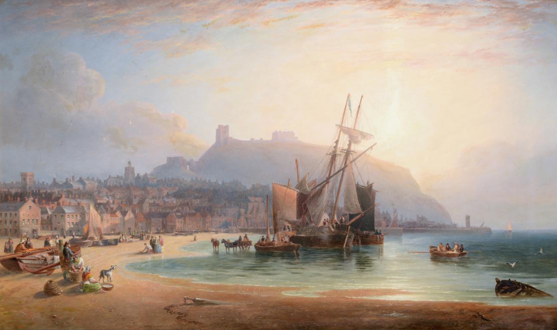 Lot 24 - John Wilson Carmichael (1799-1868)  Scarborough from the East  Signed and dated 1862, oil on...