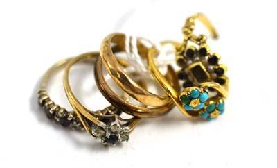 Lot 75 - Six assorted dress rings, mainly (a.f.)