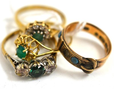 Lot 81 - Four 9ct gold rings