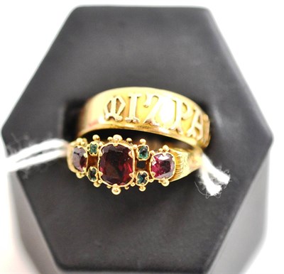 Lot 84 - A mizpah ring and a gem set ring