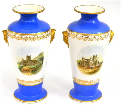 Lot 107 - A pair of Worcester vases (a.f.)