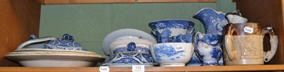 Lot 133 - A quantity of blue and white including meat plates, jugs, Oriental items etc