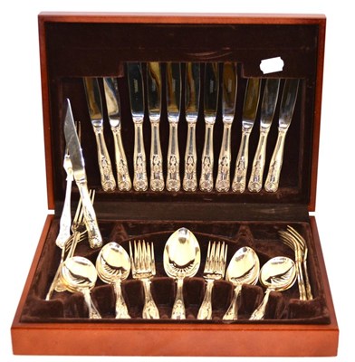 Lot 176 - A six piece silver plated service of flatware