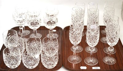 Lot 180 - Waterford Powerscourt pattern whisky tumblers and champagne flutes and Waterford Kylemore...