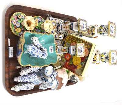 Lot 185 - Decorative ceramics including Majolica candlesticks, Carltonware, Royal Doulton etc