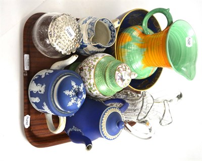 Lot 188 - A Carltonware bowl, Shelley jug, Wedgwood teapot, cut glass jugs etc