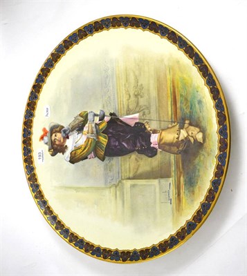 Lot 193 - A decorative plaque (painted over print)