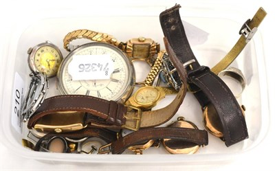 Lot 210 - A group of 9ct gold lady's and gent's wristwatches, circa 1920 and later including a Helvetia...