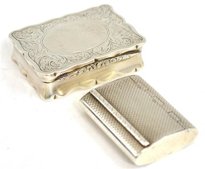 Lot 216 - Two silver snuff boxes, the smaller John Rose, Birmingham 1913, the larger Chester 1897,...