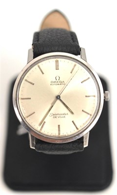 Lot 218 - A stainless automatic centre seconds wristwatch, signed Omega