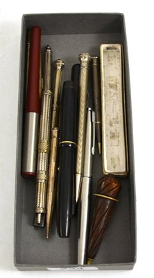 Lot 234 - A group of pens including S Mordan & Co silver ";Centennial"; pencil, a turned wood and bone...