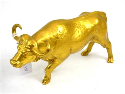 Lot 247 - Coalport gilt buffalo model