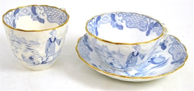 Lot 250 - Rockingham circa 1830-35 blue and white trio of Oriental mother and child with basket weave...