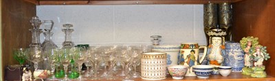 Lot 274 - A quantity of ceramics and glass including a pair of 18th century soup bowls, 18th century tea...