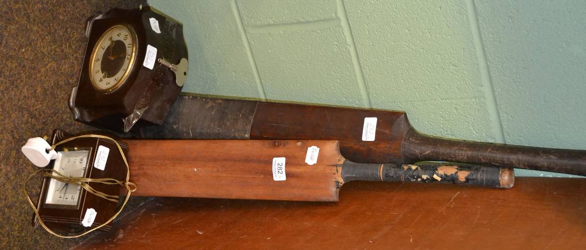 Lot 282 Yorkshire Champion cricket bat, another and