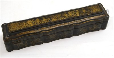 Lot 308 - A 19th century japanned fan box