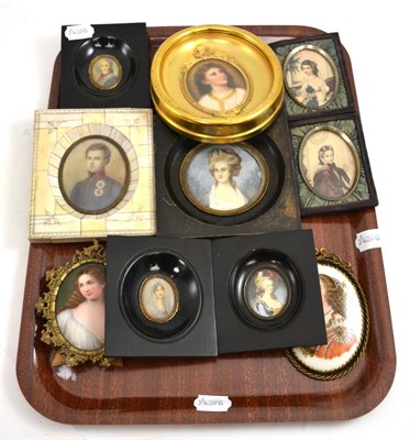 Lot 322 - Ten portrait miniatures