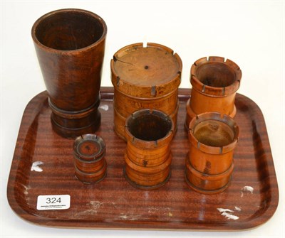 Lot 324 - Group of six pieces of treen