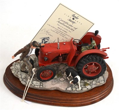 Lot 331 - Border Fine Arts 'Kick Start' (David Brown Cropmaster Tractor, Farmer and Collie), model No....