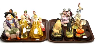 Lot 339 - Royal Worcester figure ";Grandmother's Dress"; another ";The Parakeet"; (a.f.), Border Fine...