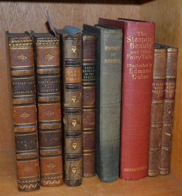 Lot 345 - Benger (Miss), Memoirs of the Life of Anne Boleyn, 1821, two volumes, frontis, half calf; Robertson