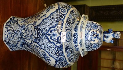 Lot 379 - A large Delft jar and cover