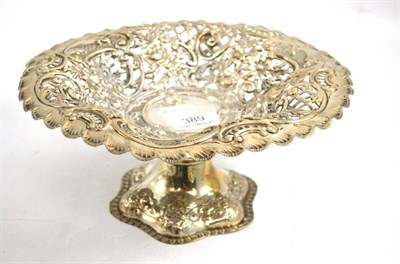 Lot 389 - Silver tazza with pierced decoration, Birmingham