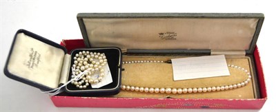 Lot 407 - Two cultured pearl necklaces