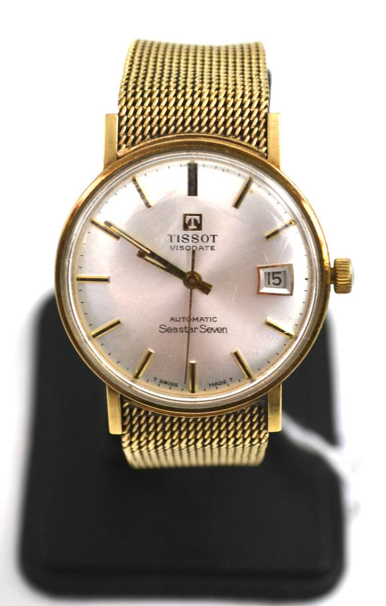 Lot 425 9ct gold automatic wristwatch signed Tissot