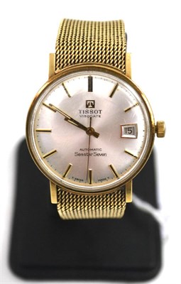 Lot 425 - 9ct gold automatic wristwatch signed, Tissot, Seastar Seven