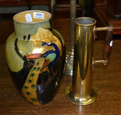 Lot 469 - Early 20th century piece of trench art in the Art Nouveau style in the form of a ewer, together...