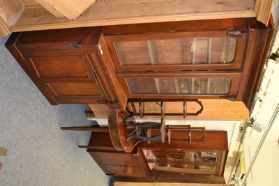 Lot 1015 - Victorian mahogany bookcase and a D-end table