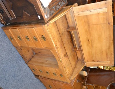 Lot 1030 - Victorian pine slope top kneehole desk