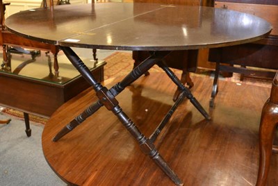 Lot 1050 - 19th century mahogany campaign table