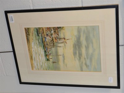 Lot 1055 - John Hamilton Glass, Dutch Luggerz, North Holland, signed watercolour heightened with white