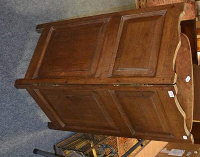 Lot 1074 - George III oak provincial panelled two fold screen